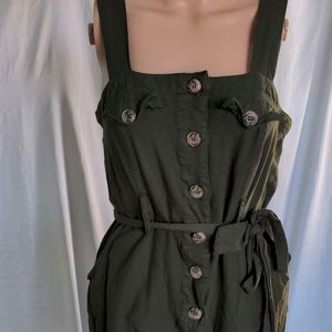 Army green mini dress